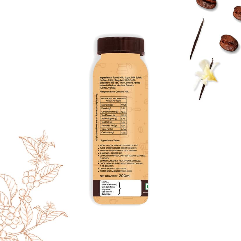 HOP Smooth & Delicious Cold Coffee Vanilla Frappe, 200 ml - Pack of 6 view 2
