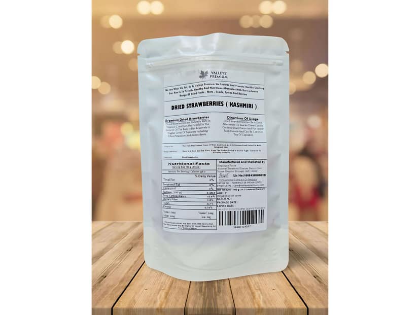 Valleys Premium Kashmiri Sun Dried Strawberries - 400 Gram view 4