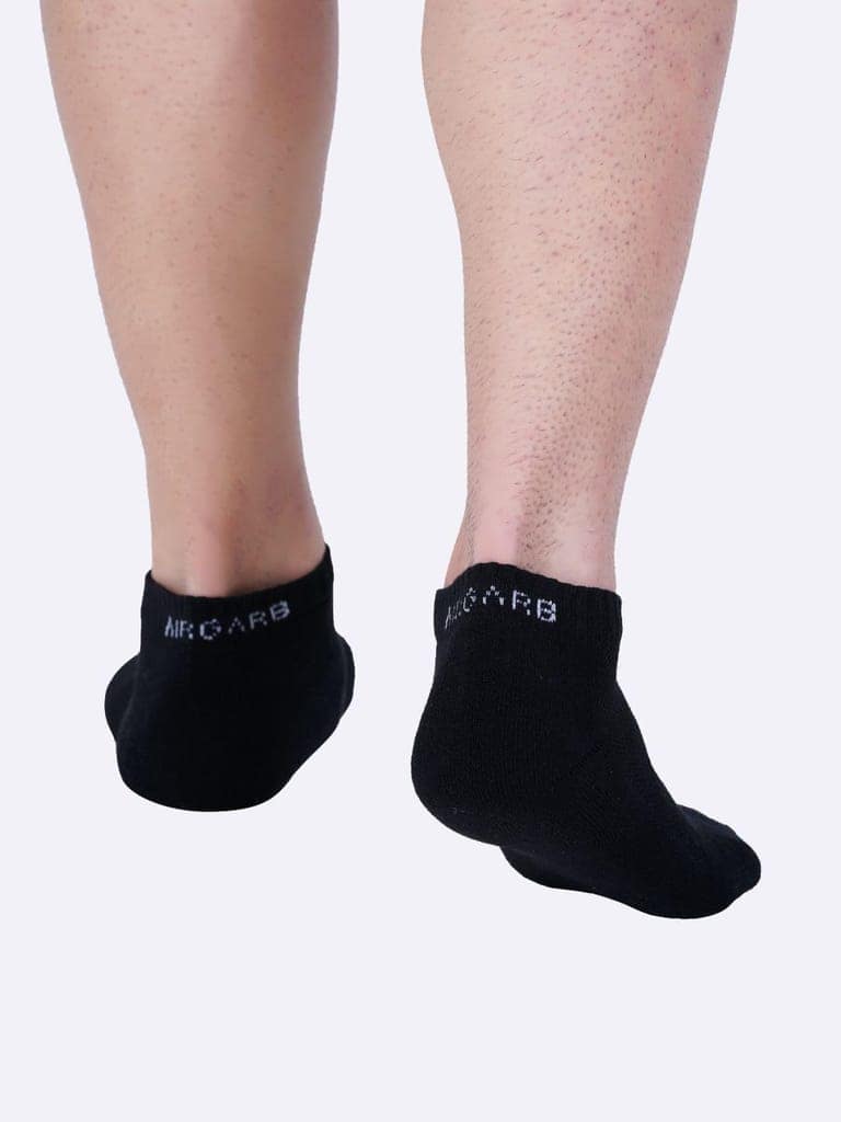 AirGarb Pure Cotton Low Ankle Plain Solid Socks for Men/Women: Cushioned Comfort & Breathable Mesh (Pack of 2) - LAP2BLW view 8