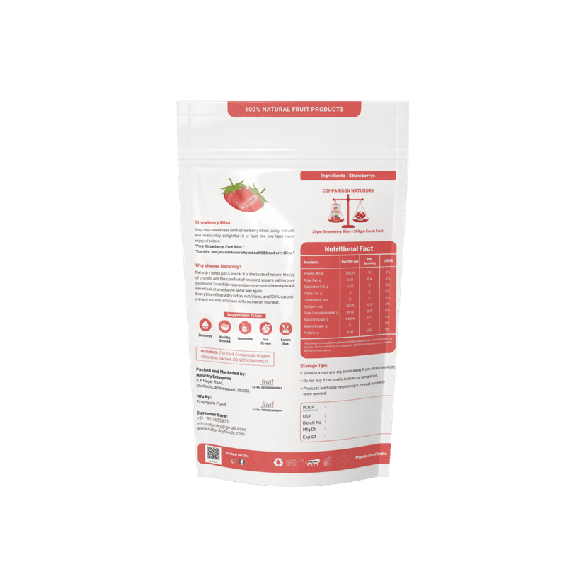 NaturDry Freeze-Dried Strawberry Bites | Crunchy Fruit Snack, Vegan, Antioxidant Rich | 12g - Pack of 2 view 2