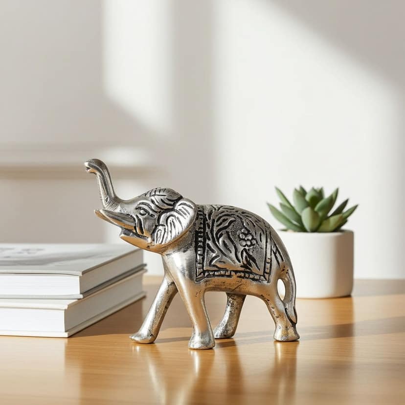 Aluminium Showpiece Elephant Small Statue (ASMAS143 A) view 2