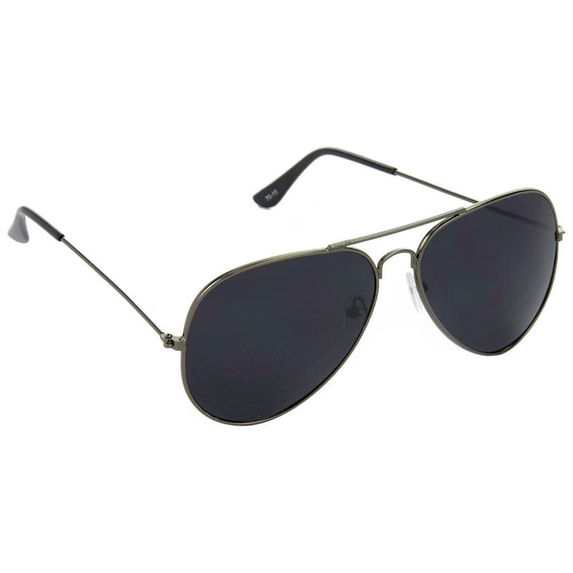 HRINKAR Pilot And Rectangular Stylish Sunglasses For Men And Women (Black And Grey Lens | Grey And Black Frame - HCMB087) With Free Paper 3D Glass view 2