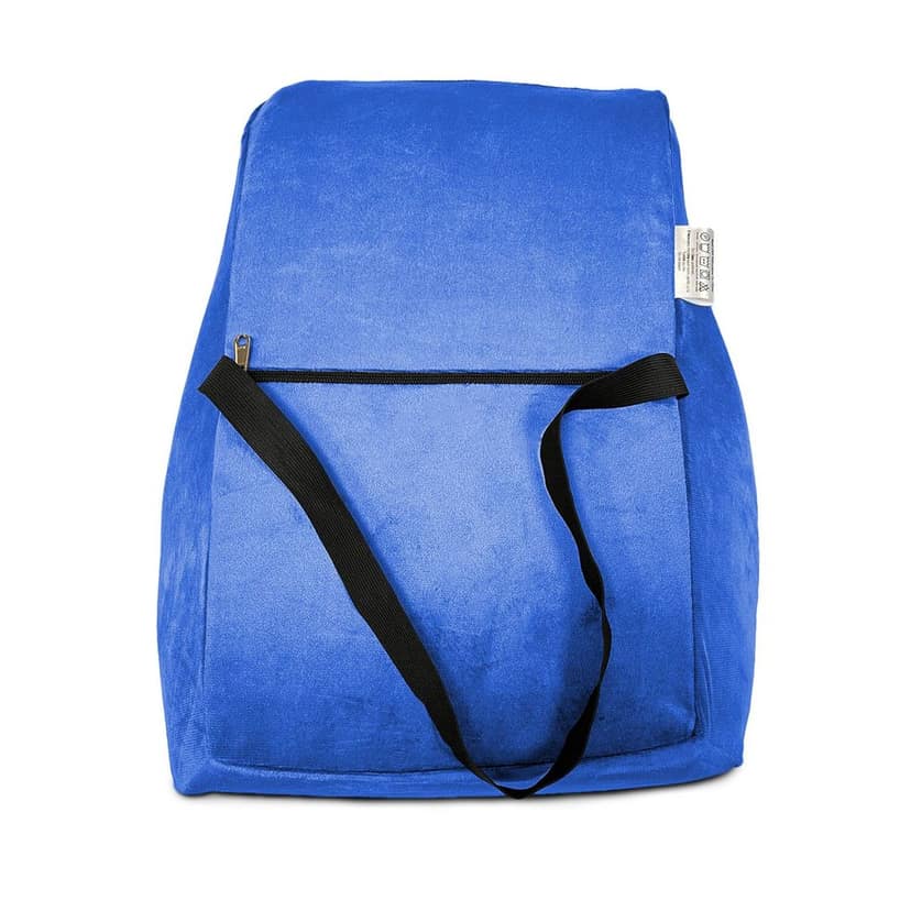 Sleepsia Newly Launched - Gel Infused Ventilated Memory Foam Lumbar Support, Velvet Lumbar Support, Back Support Cushion, Car, Chair, Office Chair Cushion with Removable Cover (Pack of 1) Blue view 5