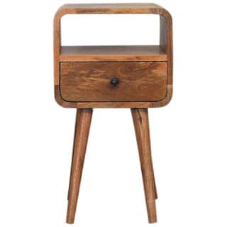 Mini Oakish Curve Open Bedside view 2
