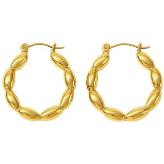 kimti 18k Gold Plated Puffy Hoops Earring
