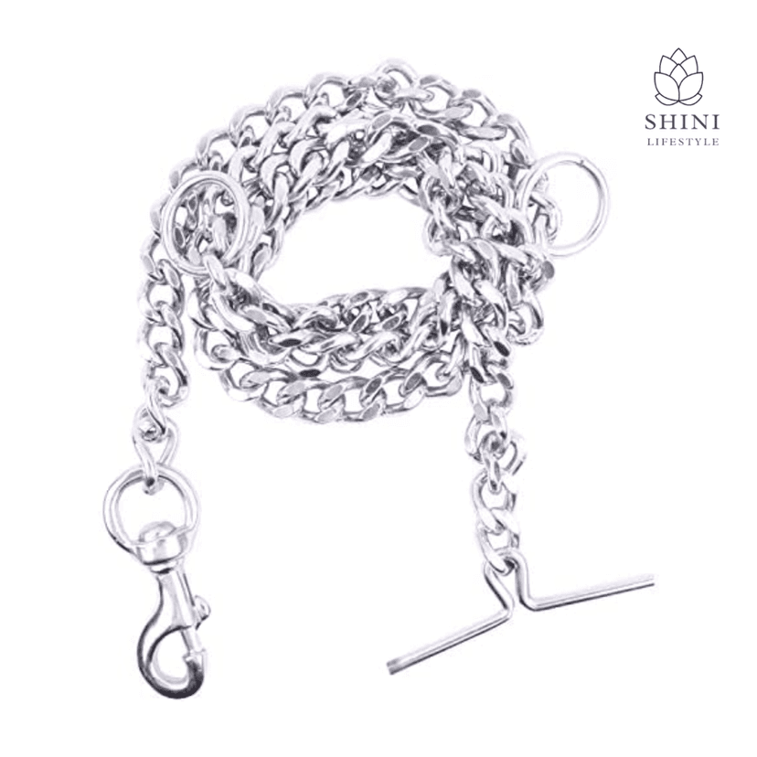 SHINI LIFESTYLE Dog Chain Silver | Dogs Leash Chain | Heavy Dog Chain with Heavy Hook (L - 60 Inch) 1PC
