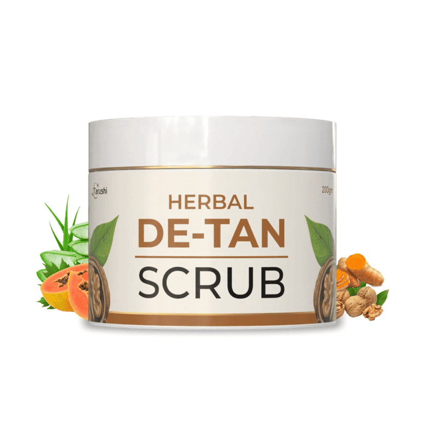 Tarushi Formulations De-Tan Scrub, 200g - For Glowing Skin