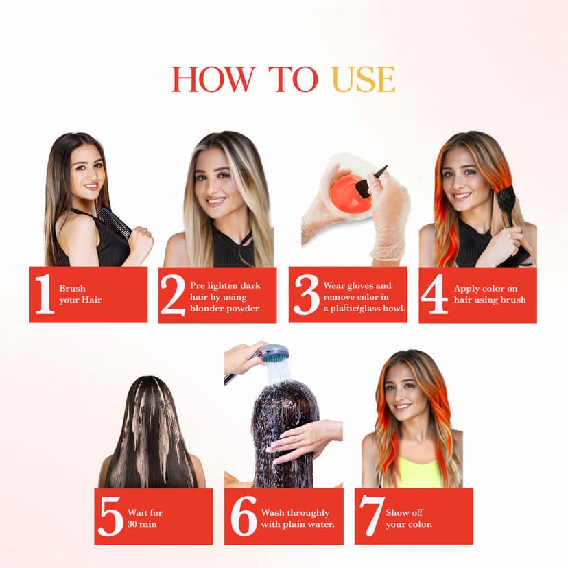 COSGLAM Semi Permanent Hair Color Vibrant Orange 120g and Hair Highlighter Kit 115g, Highlights Hair Dye view 5