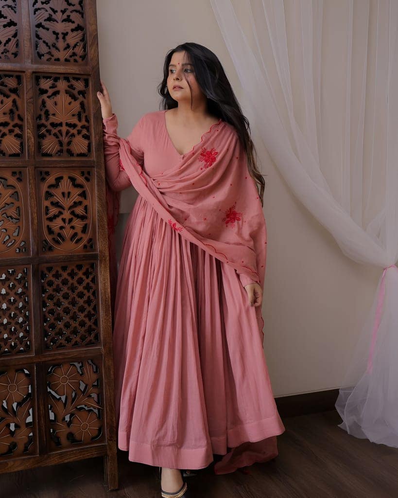 Pink Ready to wear indian salwar kameez Dupatta for women anarkali designer pakistani dresses Festival 3 piece view 4