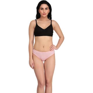 Empisto Branded Black,Pink Color Cotton Fabric Lingerie Set
