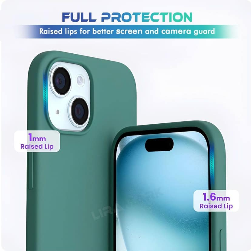 LIRAMARK Liquid Silicone Soft Back Cover Case for iPhone 15 Plus (6.7 inch) view 5