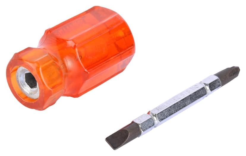 H9 Multitec Plastic 2" Stubby 2-in-1 Screwdriver, Orange and Metallic STB -110 view 3