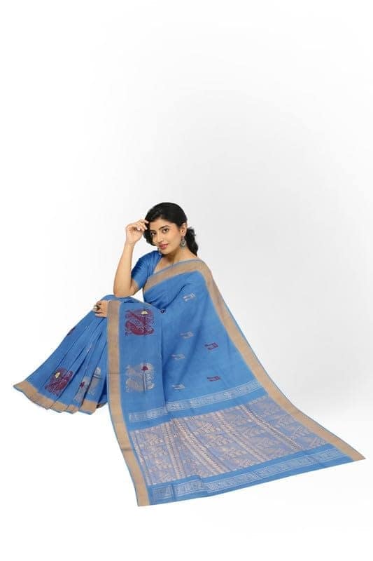 APCO Handloom - Women's Rahajmundry Pure Cotton Grey Handloom Saree (Angara Handloom Saree) 85 view 4