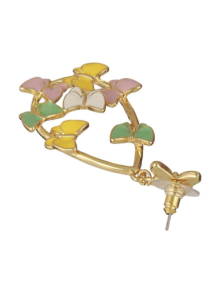 Anti-Tarnish Gold Plated Enamelled Butterfly Statement Luxe Drop Earrings view 7