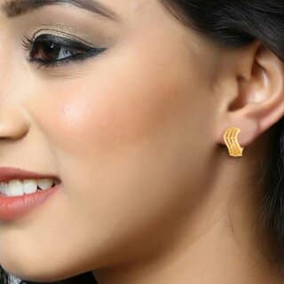 Vivastri Stylish Alloy Gold Plated Bali Earrings for Women & Girls [VIVA2525ERG] view 2