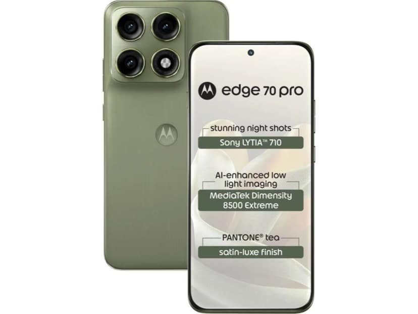 Motorola Edge 70 Pro Smartphone, 8GB RAM, 256GB Storage - Pantone Tea Green