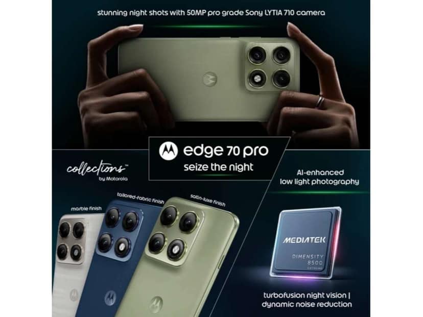 Motorola Edge 70 Pro Smartphone, 8GB RAM, 256GB Storage - Pantone Tea Green view 2