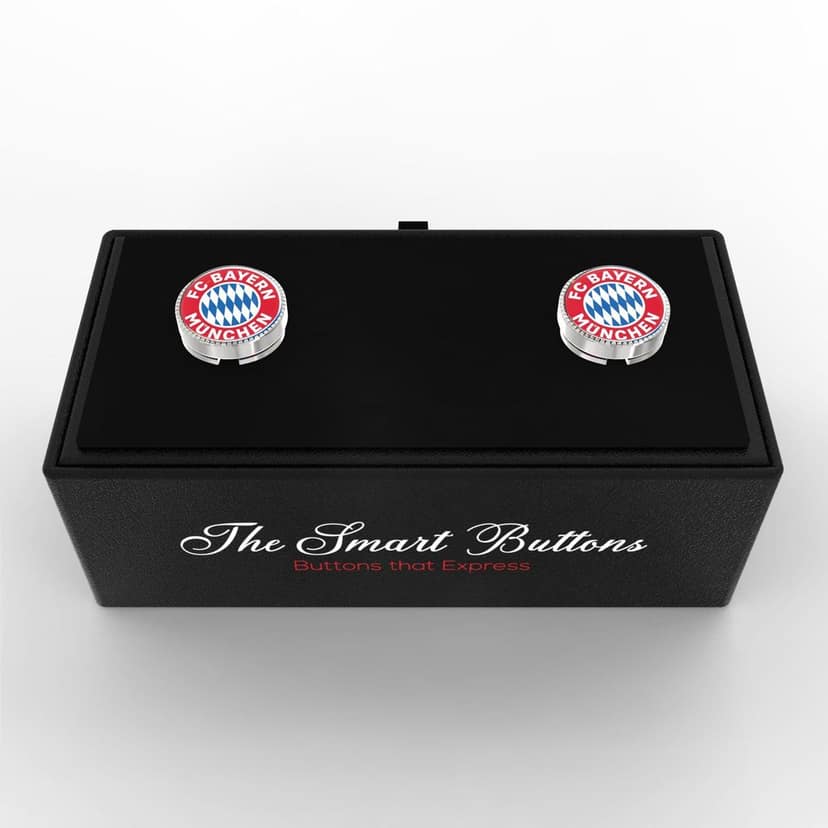 The Smart Buttons - Shirt Button Cover Cufflinks for Men - FC Bayern Munich Style view 3