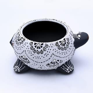 DECOREER Terracotta Turtle Tealight Holder