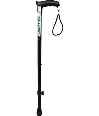 KDS SURGICAL 1 Leg Black Dori Height Adjustable Walking Sticks
