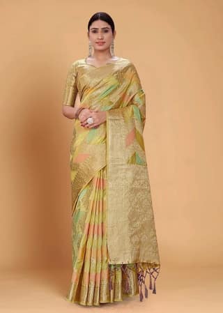 Woven Art Silk Saree in Multicolor