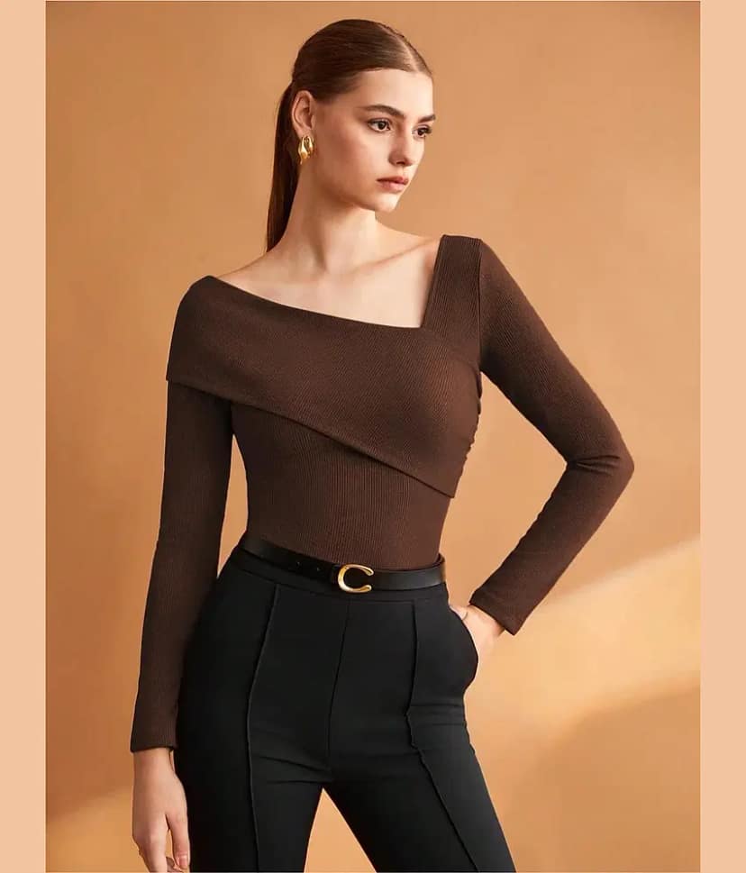 kotty Women's Viscose Regular Top ( Brown )