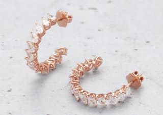 Tilted Teardrop Hoop Earrings