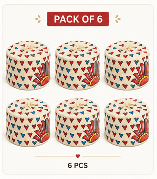 [Pack of 6] Traditional Hand-Painted Indian Cap (Kufi Style)