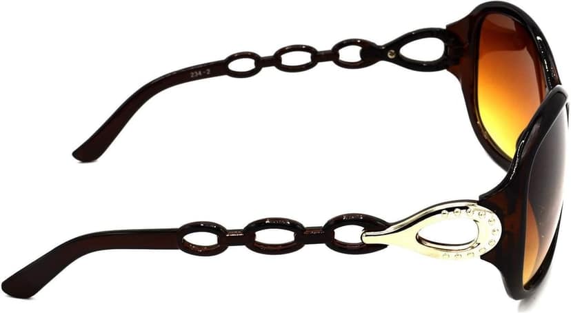 HRINKAR Unisex Round Sunglasses Brown & Black Frame, Brown & Grey Lens (Medium) - Pack of 2 view 4