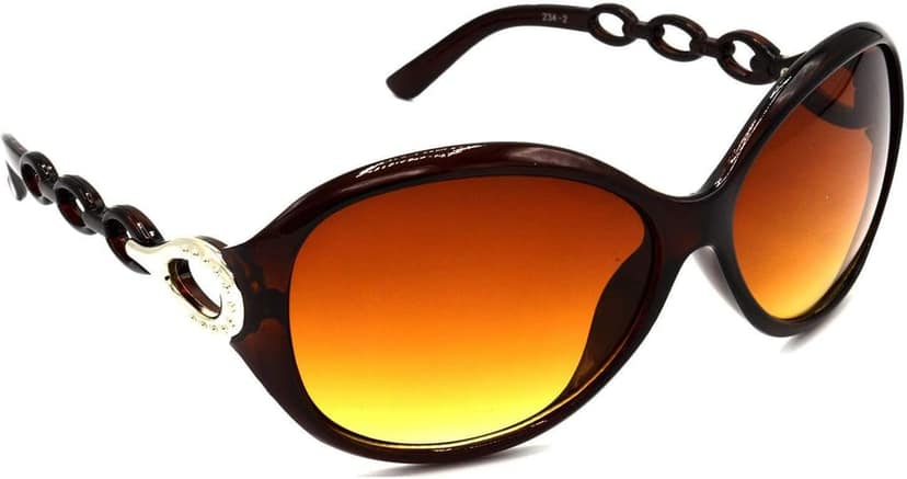 HRINKAR Unisex Round Sunglasses Brown & Black Frame, Brown & Grey Lens (Medium) - Pack of 2 view 6
