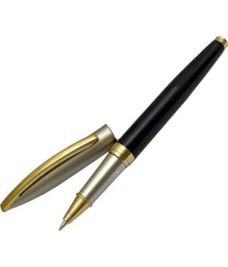 UJJi Half Satin Color Pen with Golden Part (Blue Ink) Roller Ball Pen