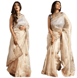 Designer Partywear sarees with stitched blouse Readymade New Ready To Wear Saree