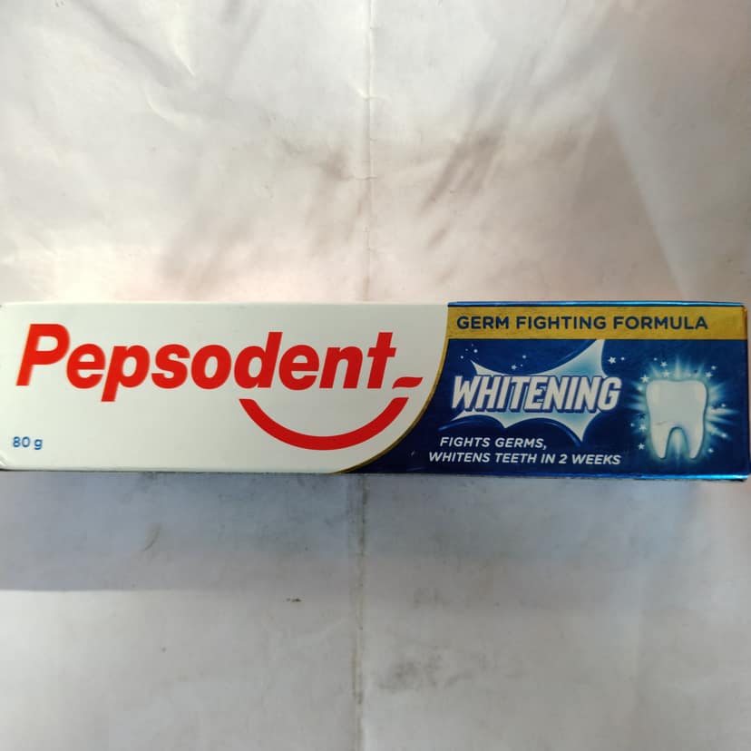 Pepsodent whitening Fights germs, Whitens teeth in 2 weeks