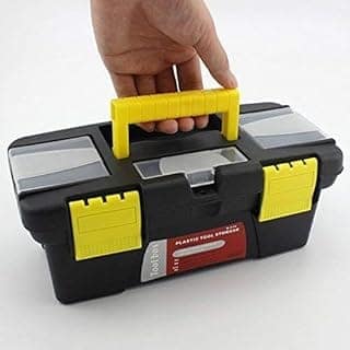 FAGVA Multi-Functional Small Universal Mini Hardware Tool Kit Box to Keep Your Organized Tools Screwdriver, Wrench & Stationary, Home Stuff Storage Plastic Box (25 x 12 x 10 cm)