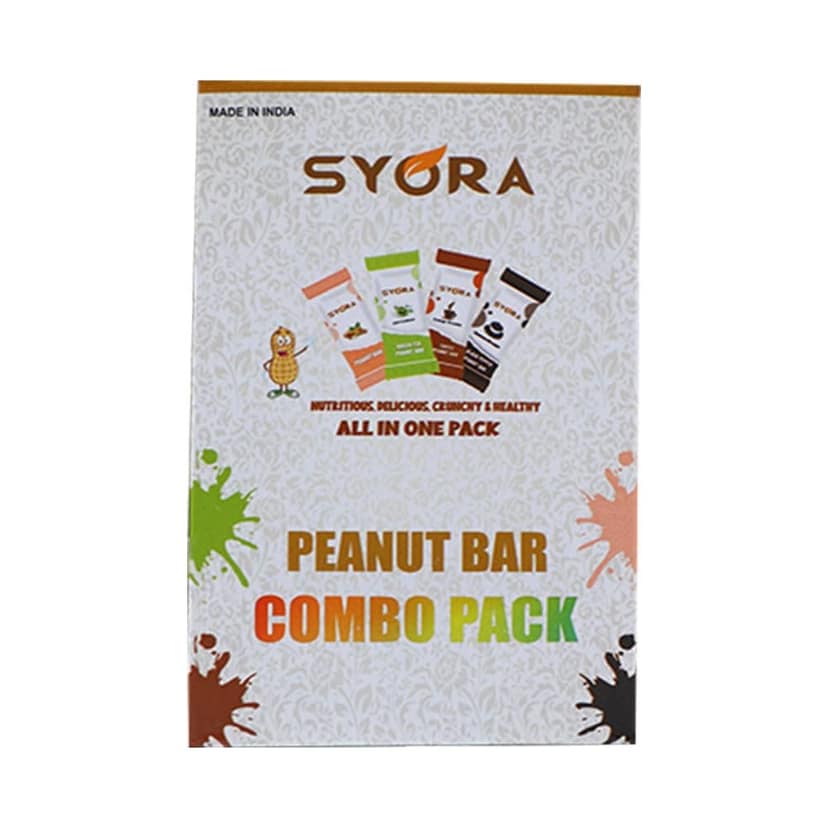 Syora Peanut Bar Combo Pack - Box (12 Pieces) | Energy Bar | Protein Bar | Nutrition Bar | Packed with Pepper, Green Tea, and Coffee Flavour view 2