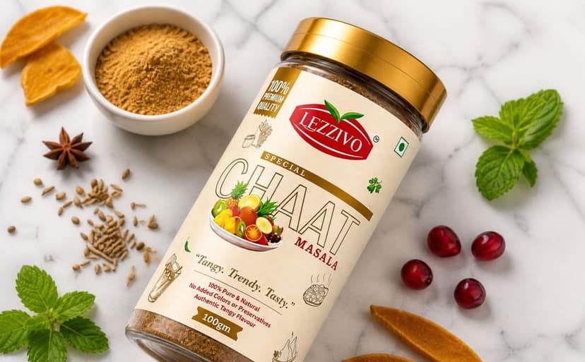 LEZZIVO Special Chat Masala - 100g | Chaat Masala | Chatpata Masala | 100% Pure & Natural Ingredients view 4