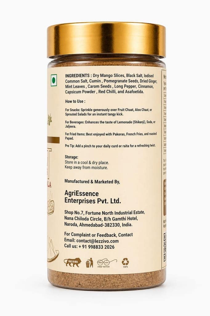 LEZZIVO Special Chat Masala - 100g | Chaat Masala | Chatpata Masala | 100% Pure & Natural Ingredients view 5
