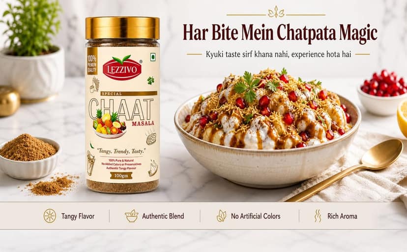 LEZZIVO Special Chat Masala - 100g | Chaat Masala | Chatpata Masala | 100% Pure & Natural Ingredients view 6