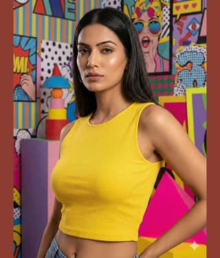 ELBATROSS Women's Lycra Tank Top ( Mustard )