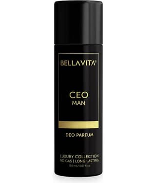 Bella Vita CEO Man Body Perfume 150ml Premium No Gas Deo for Men Long Lasting Office Fragrance with Tonka Agarwood & Sophisticated Masculine Notes
