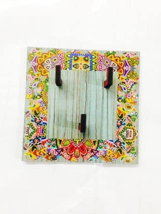 Key Holders - Square Wooden Base With Colorisma Artwork Frame