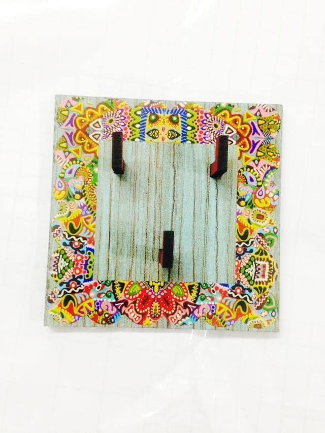 Key Holders - Square Wooden Base With Colorisma Artwork Frame