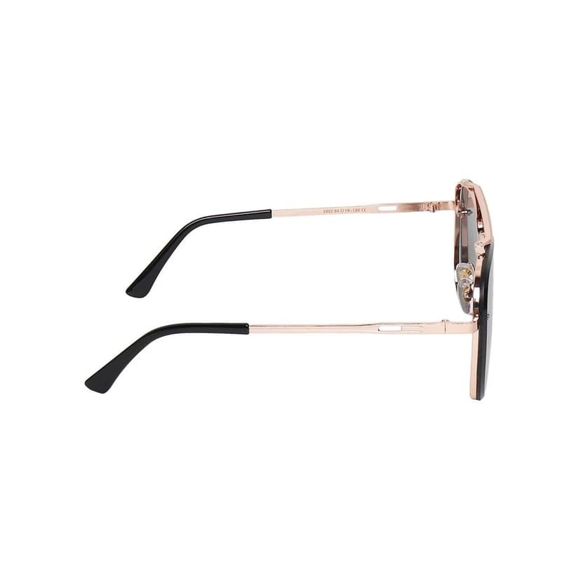 4Flaunt Rimless Aviator Stylish Trending & Latest Vintage Pilot Metal Body Sunglasses For Men And Women | 100% UV Protected (L, C5 - Gold Frame/Black Lenses) view 4