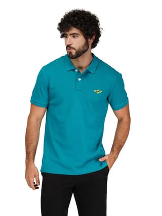 Solid Polo Shirt-TROPICAL GREEN