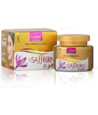 VI-JOHN Saffron Gold Skin Fairness & Brightening Cream Enriched With Vitamin E 50g (250g) Pack of 5