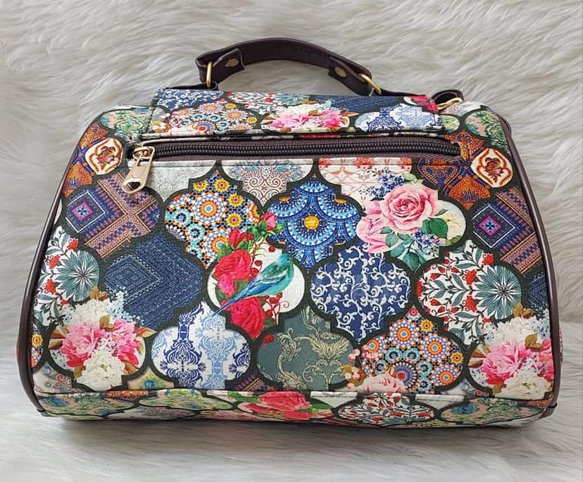 Multicolor Floral Print Sling bag with Tassel Detail view 2