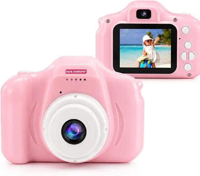 Mini Camera for Kids 3.0MP 1080P HD Video Digital Camera with 2-Inch Screen, USB Rechargeable Camera for Photo, Supports 32GB SD Card, Toys for Boys & Girls 7-14 Years - Pink view 3