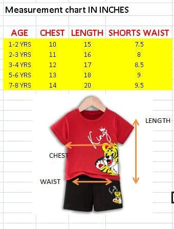 King Tiger Print Kids' Red T-Shirt & Black Shorts Set view 4