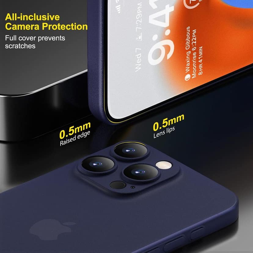 Memumi Ultra Slim 0.3mm Back Cover Case for Apple iPhone 15 Pro (6.1") - Blue view 4