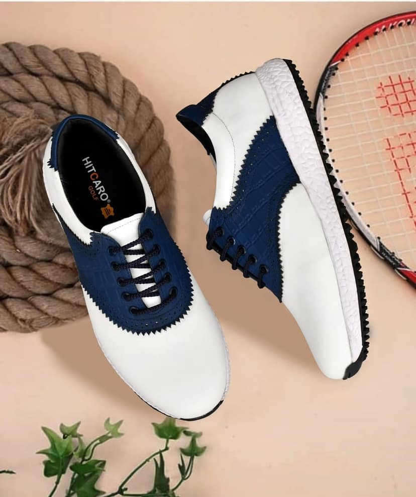 HITCARO Men Proffessional Leather Golf Shoes | Lace-Up | Phylon Sole |Waterproof | Comfortable | Breathable | Sports Shoes view 2